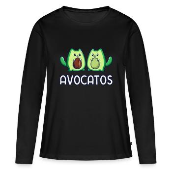 Avogato Avocado Cat Cat Veganvegan Aktivistin vegan a - Frauen Premium Bio Langarmshirt - Schwarz - Vorne - Julia (174cm)