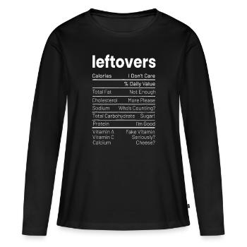 Restes Valeur nutritive Action de grâce Restes - T-shirt manches longues Premium bio Femme - noir - Devant - Julia (174cm)