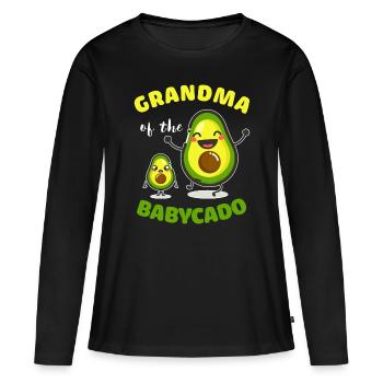 Oma der Babycado Avocado Familie Matching - Frauen Premium Bio Langarmshirt - Schwarz - Vorne - Julia (174cm)