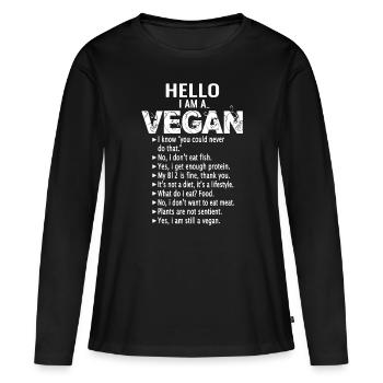 Lustige Pro Vegan Aktivismus Idee Gym Athlete Geschenk Chr - Frauen Premium Bio Langarmshirt - Schwarz - Vorne - Julia (174cm)