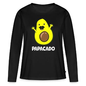 Funny Avocado Dad Vegan Guacamole Avocado Papacado - Women's Premium Organic Long Sleeve Shirt - black - Front - Julia (174cm)