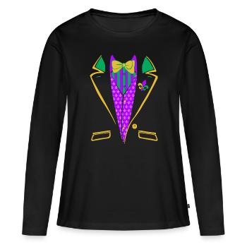 Mardi Gras Tuxedo Costume Gentlemen Carnival Parade C - T-shirt manches longues Premium bio Femme - noir - Devant - Julia (174cm)