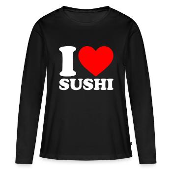 I Love Sushi - Women's Premium Organic Long Sleeve Shirt - black - Front - Julia (174cm)