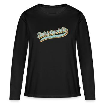 BWL Vintage Betriebswirtin - Frauen Premium Bio Langarmshirt - Schwarz - Vorne - Julia (174cm)