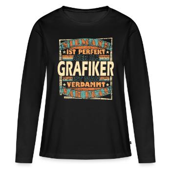 Grafik-Designer – Grafiker Mediengestalter - Frauen Premium Bio Langarmshirt - Schwarz - Vorne - Julia (174cm)