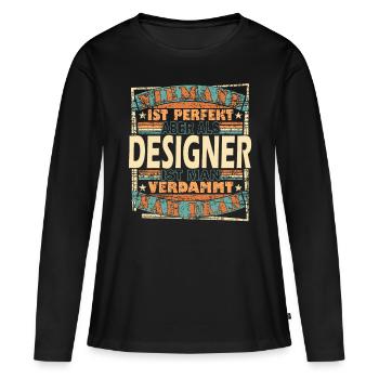 Grafik Designer Grafiker Mediengestalter - Frauen Premium Bio Langarmshirt - Schwarz - Vorne - Julia (174cm)
