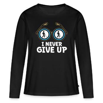 Blindheit I Never Give Up Blindness Awareness - Women's Premium Organic Long Sleeve Shirt - black - Front - Julia (174cm)