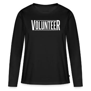 Volontariat volontaire - T-shirt manches longues Premium bio Femme - noir - Devant - Julia (174cm)