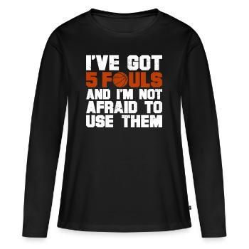 Hoops Basketball Player Streetball Hooping 5 Fouls - Women's Premium Organic Long Sleeve Shirt - black - Front - Julia (174cm)