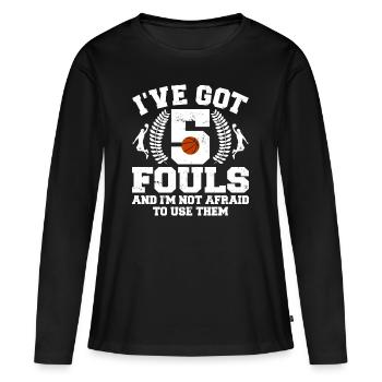 Hoops Basketball Player Streetball Hooping 5 Fouls - Women's Premium Organic Long Sleeve Shirt - black - Front - Julia (174cm)