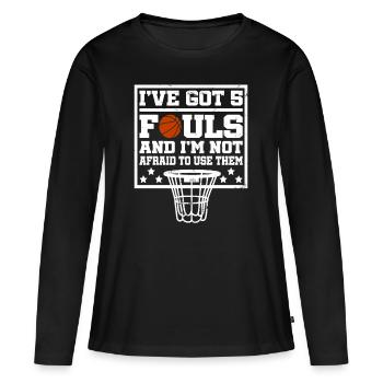 Hoops Basketball Player Streetball Hooping 5 Fouls - Women's Premium Organic Long Sleeve Shirt - black - Front - Julia (174cm)
