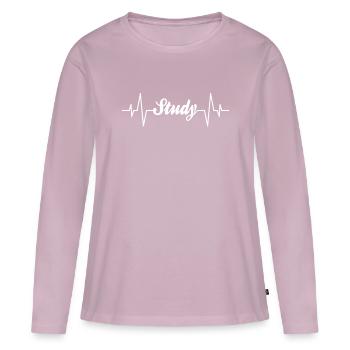 Studying heartbeat - Women's Premium Organic Long Sleeve Shirt - dusky pink - Front - Julia (174cm)