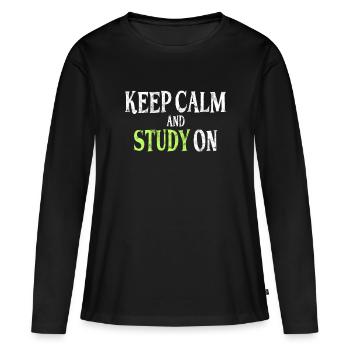 Study Saying - Women's Premium Organic Long Sleeve Shirt - black - Front - Julia (174cm)