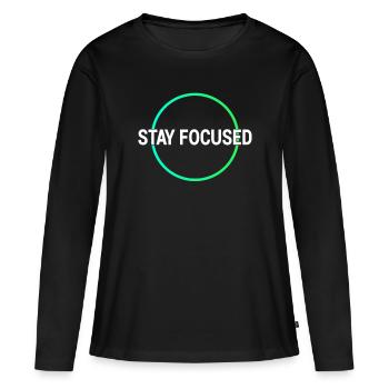 Focus Learning Shirt - Women's Premium Organic Long Sleeve Shirt - black - Front - Julia (174cm)