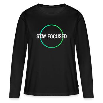 Focus Learning Shirt - Women's Premium Organic Long Sleeve Shirt - black - Front - Julia (174cm)