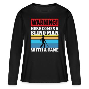 Blindheit Blind Man With Cane Blindness Awareness - Frauen Premium Bio Langarmshirt - Schwarz - Vorne - Julia (174cm)