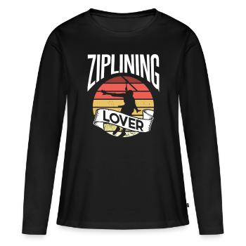 Ziplining Lovers Tyrolienne Sport Tyrolienne - T-shirt manches longues Premium bio Femme - noir - Devant - Julia (174cm)