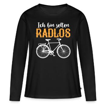 Ich Bin Selten Radlos Fahrrad - Frauen Premium Bio Langarmshirt - Schwarz - Vorne - Julia (174cm)