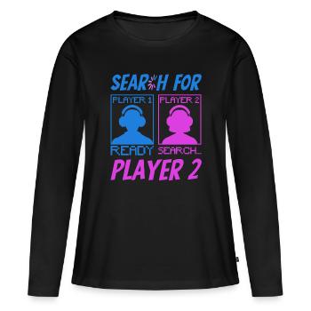 Gamer Boy Gaming Girl Zocken Multiplayer Spiele - Frauen Premium Bio Langarmshirt - Schwarz - Vorne - Julia (174cm)
