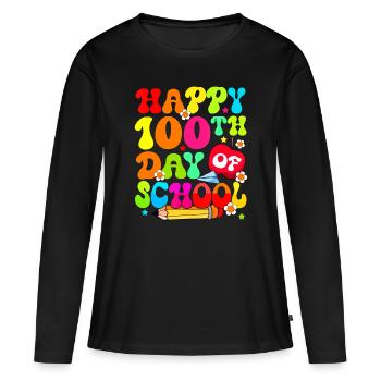 100th Day Of School Teachers Costume 100 Days Stud - Women's Premium Organic Long Sleeve Shirt - black - Front - Julia (174cm)