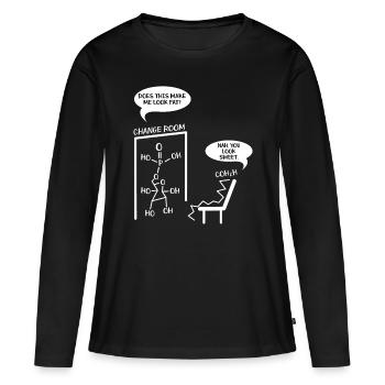 Étudiant en chimie - Professeur de sciences Chimiste - T-shirt manches longues Premium bio Femme - noir - Devant - Julia (174cm)