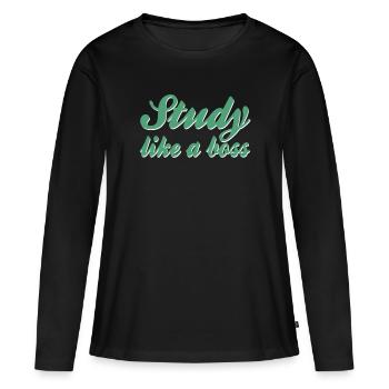 Study Saying - Women's Premium Organic Long Sleeve Shirt - black - Front - Julia (174cm)