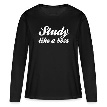 Study Saying - Women's Premium Organic Long Sleeve Shirt - black - Front - Julia (174cm)