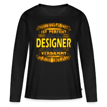 Grafiker Grafik Design Designerin Geschenkidee - Frauen Premium Bio Langarmshirt - Schwarz - Vorne - Julia (174cm)