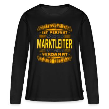 Einzelhandelskaufrau Einzelhandelskaufmann - Frauen Premium Bio Langarmshirt - Schwarz - Vorne - Julia (174cm)