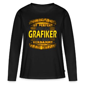 Designerin Grafiker Grafik Designer Künstler - Frauen Premium Bio Langarmshirt - Schwarz - Vorne - Julia (174cm)