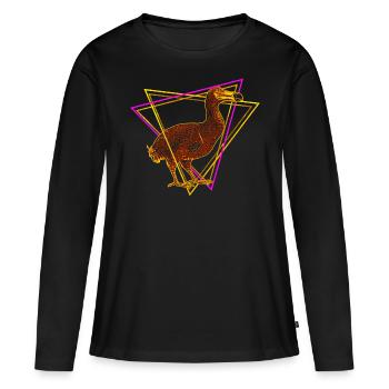 Dodo - oiseau disparu incapable de voler - T-shirt manches longues Premium bio Femme - noir - Devant - Julia (174cm)