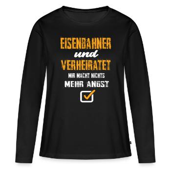 Eisenbahner - Frauen Premium Bio Langarmshirt - Schwarz - Vorne - Julia (174cm)