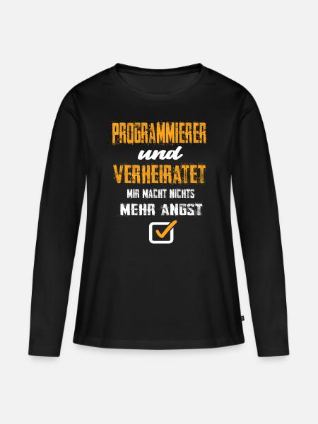 Programmierer - Frauen Premium Bio Langarmshirt - Schwarz