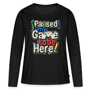 Pro Gaming Multiplayer Spiele Gamer Controller - Frauen Premium Bio Langarmshirt - Schwarz - Vorne - Julia (174cm)