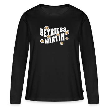 BWL niedliche Blumen Betriebswirtin - Frauen Premium Bio Langarmshirt - Schwarz - Vorne - Julia (174cm)