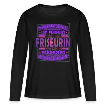 Friseurin Frisörin Haare - Frauen Premium Bio Langarmshirt - Schwarz - Vorne - Julia (174cm)
