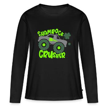 Kids Saint Patricks Day for Monster Truck Shamroc - Women's Premium Organic Long Sleeve Shirt - black - Front - Julia (174cm)