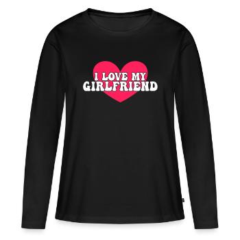 J’aime ma copine - T-shirt manches longues Premium bio Femme - noir - Devant - Julia (174cm)
