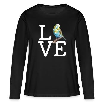 Perruche perruche, perruche - T-shirt manches longues Premium bio Femme - noir - Devant - Julia (174cm)