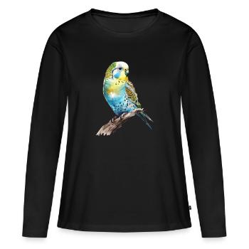 Perruche perruche, perruche - T-shirt manches longues Premium bio Femme - noir - Devant - Julia (174cm)