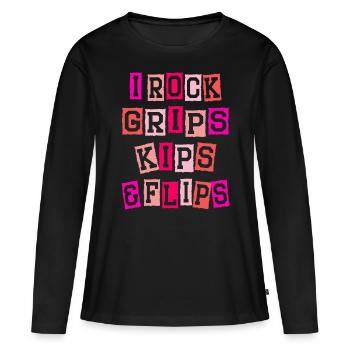 I Rock Grips Kipps And Flips Cartwheel Gymnast - T-shirt manches longues Premium bio Femme - noir - Devant - Julia (174cm)