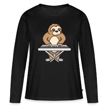 Paresseux Keyboard Player Music Kids Keyboard - T-shirt manches longues Premium bio Femme - noir - Devant - Julia (174cm)
