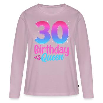 Anniversaire Queen 30 Geburtstag - T-shirt manches longues Premium bio Femme - rose poudré - Devant - Julia (174cm)