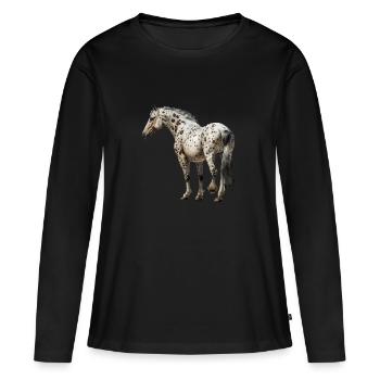 appaloosa equestrian horse - Frauen Premium Bio Langarmshirt - Schwarz - Vorne - Julia (174cm)
