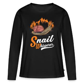 Schnecken Flüsterer Snail Whisperer - T-shirt manches longues Premium bio Femme - noir - Devant - Julia (174cm)