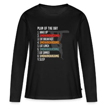 Plan de jour du snowboarder - Plan de snowboard du Da - T-shirt manches longues Premium bio Femme - noir - Devant - Julia (174cm)