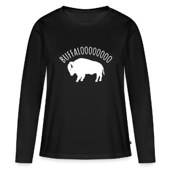 Lucky Buffalo Buffalooo Bison Nature Wildlife Desi - Women's Premium Organic Long Sleeve Shirt - black - Front - Julia (174cm)