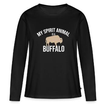 My Spirit Animal Is A Buffalo Buffalo Bison Farm - Women's Premium Organic Long Sleeve Shirt - black - Front - Julia (174cm)