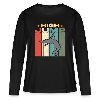 Saut en hauteur Saut en hauteur Saut à la perche Saut en hauteur - T-shirt manches longues Premium bio Femme - noir - Devant - Julia (174cm)
