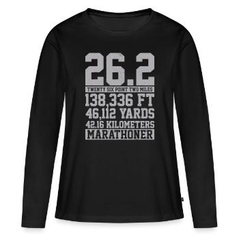 Marathon T-Shirt - 26.2 Miles Running Runner Shirt - T-shirt manches longues Premium bio Femme - noir - Devant - Julia (174cm)